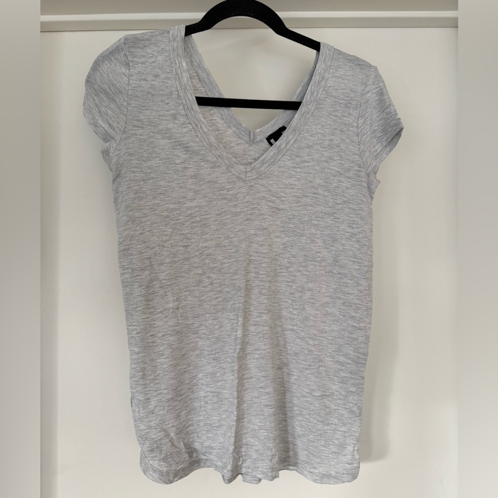 H by Bordeaux Light Gray V-Neck Tee